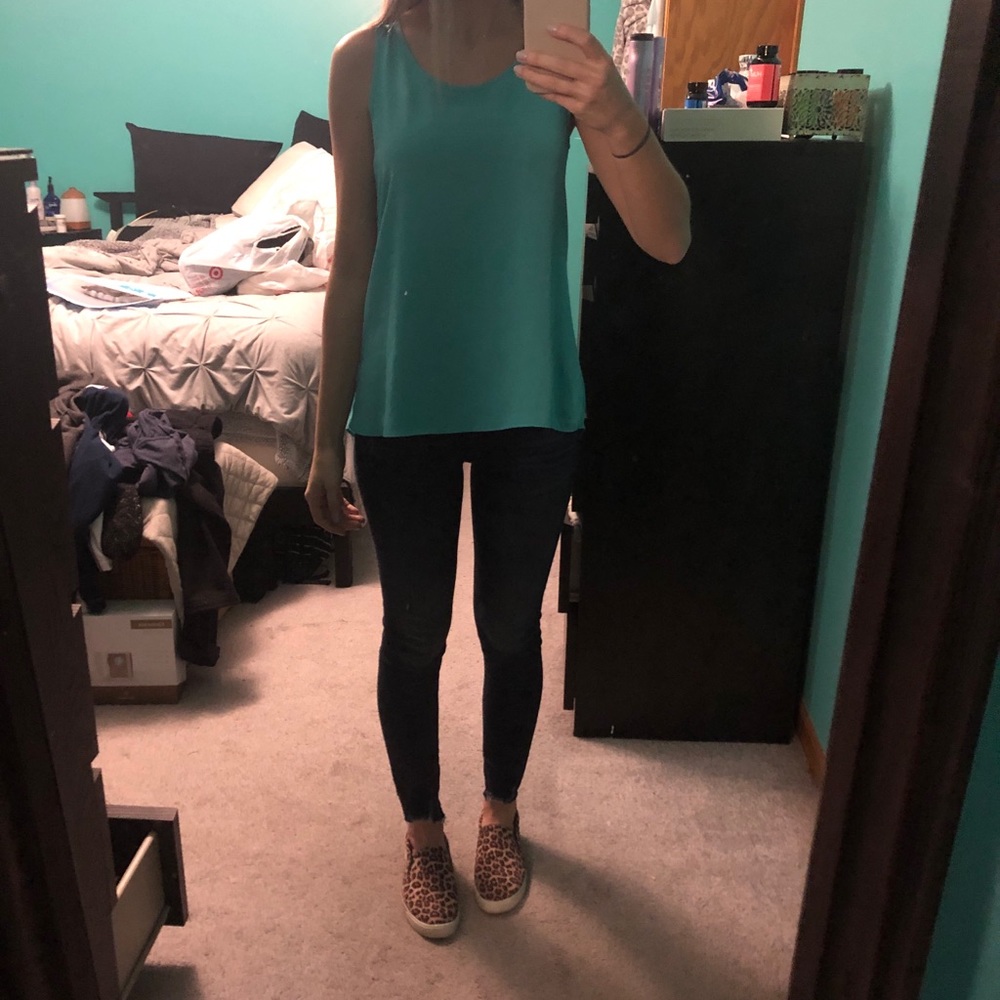 Express teal split back tank - Picture 3 of 4